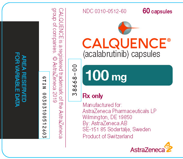 Calquence 100 mg 병 라벨