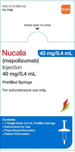 Nucala 40 mg 주사기 상자