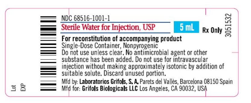 5mL Sterile Water Label