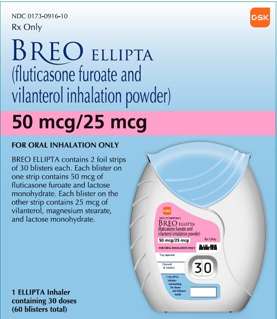 Breo Ellipta 50mcg-25mcg 30 dose carton