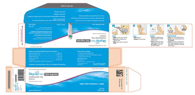 NDC 0074-2100-01
1mL 단회용 프리필드 펜 1개
Skyrizi® PEN 150 mg/mL
리스안키주맙-르자아 주사제 
피하 주사 전용
상자의 천공이 찢어진 경우 약국으로 반품하십시오.
약사 주의:
각 환자는 
동봉된 약물 안내서를 받아야 합니다.
이 상자 전체는 하나의 단위로 제공됩니다.
www.SKYRIZI.com
처방전에 의해서만
abbvie

