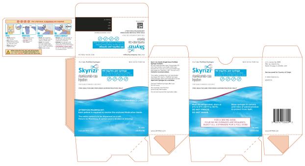 NDC 0074-7036-04
4 x 1 mL 사전 충전 주사기
Skyrizi®
risankizumab-rzaa 주사제 
주사기당 90 mg/mL
4 x 90 mg/mL 단회용 사전 충전
총 360 mg/4 mL 용량의 주사기
피하 주사 전용
의료 전문가 투여 전용
약사 주의:
각 환자는 동봉된 약물 안내서를 받아야 합니다. 
전체 카톤은 단위로 제공되어야 합니다. 
카톤 밀봉이 깨지거나 누락된 경우 약국으로 반품하십시오. 
www. SKYRIZI.com
전문의약품
Abbvie
