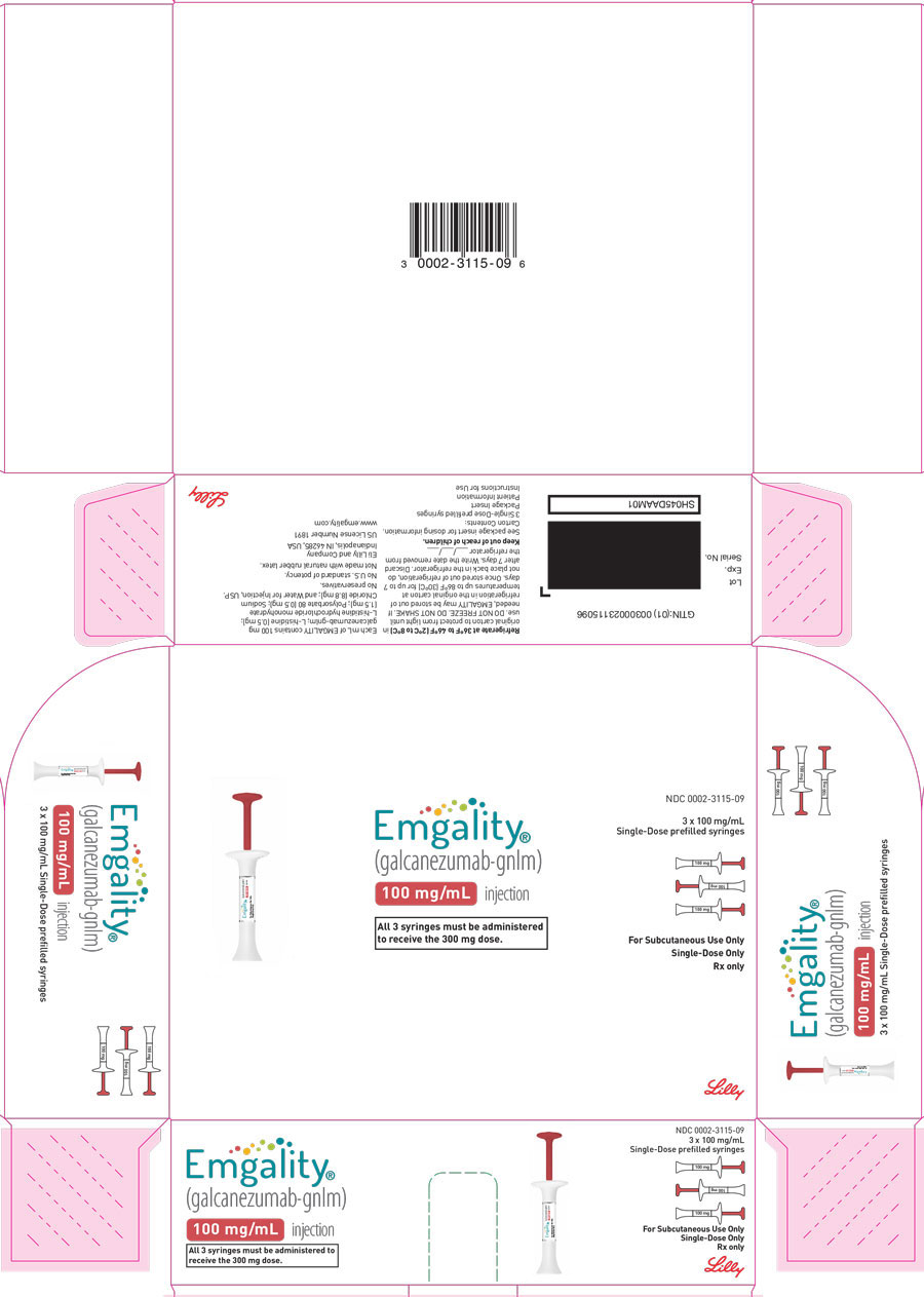 포장 상자 – EMGALITY 사전 충전 주사기 100mg
